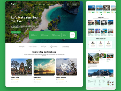 Tripgole-Travel website landing page UI
Design