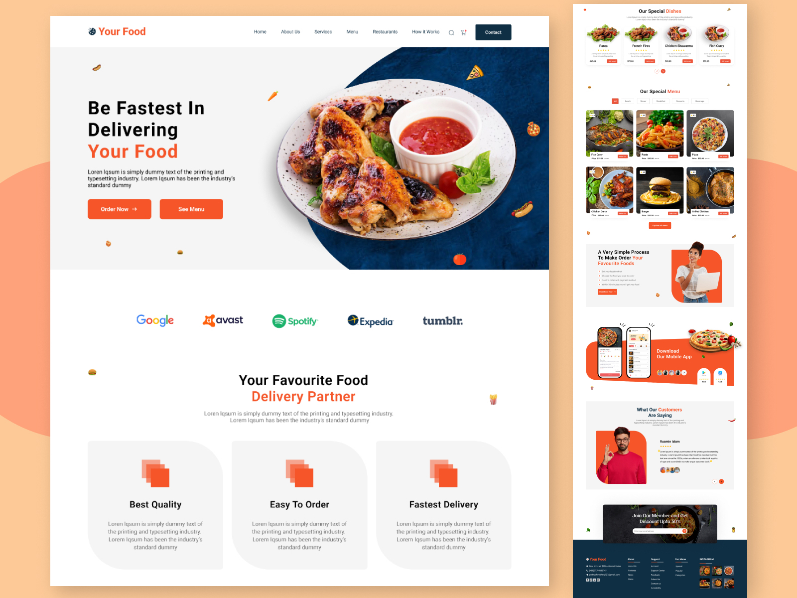 Food Landing Page by Tonmoy Chowdhury on Dribbble