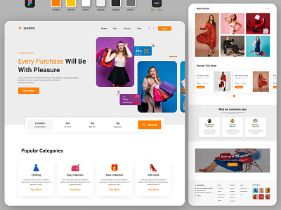 E-commerce Landing Page @ @mobileapp branding design illustration logo typography ui ux vector
