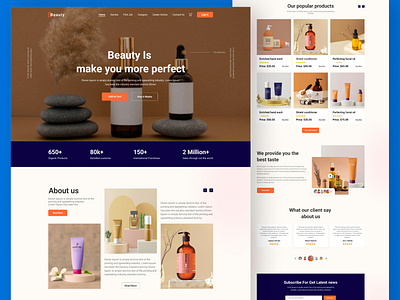 Beauty Product Landing Page UI Design.