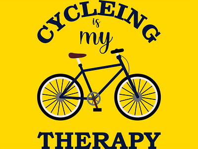 Cycleing Is My Therapy T-Shirt Vector Design graphic design illustration line art line art logo logo to vector redraw vector vector art vectorart