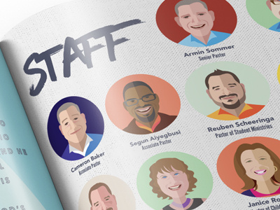 Staff Caricatures cartoon portrait caricature vector art vector illustration infographics graphic design design annual report