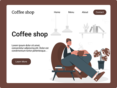 Landing page of cafe. 3d animation branding design dribbble graphic design illustration logo motion graphics ui