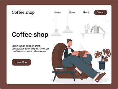 Landing page of cafe.