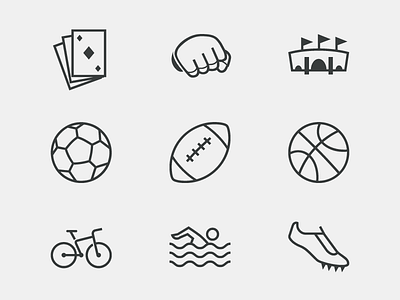 ESPN glyphs basketball cycling football glyphs iconography icons mma poker soccer sprinter stadium swimming