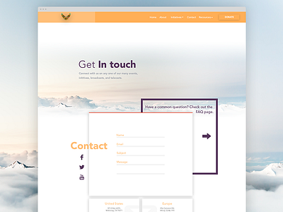 Contact Page contact design form mail material material design non profit page subscribe web website