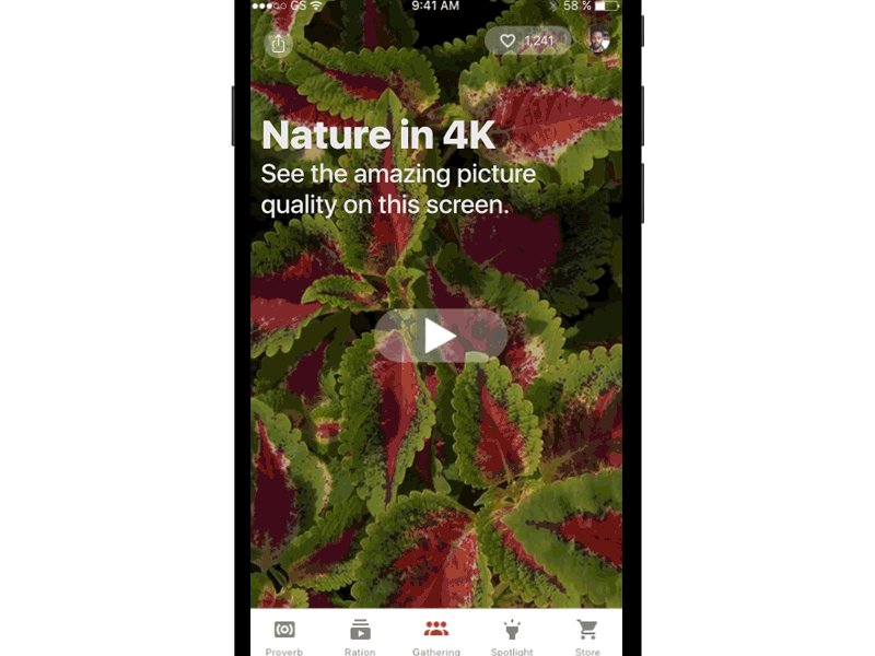 Commenting Concept for full screen videos 4k app comment fullscreen ios message messaging play video
