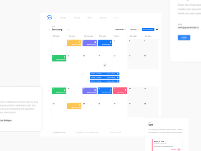 Appointment scheduler animation appointment cal date email scheduler ui ux