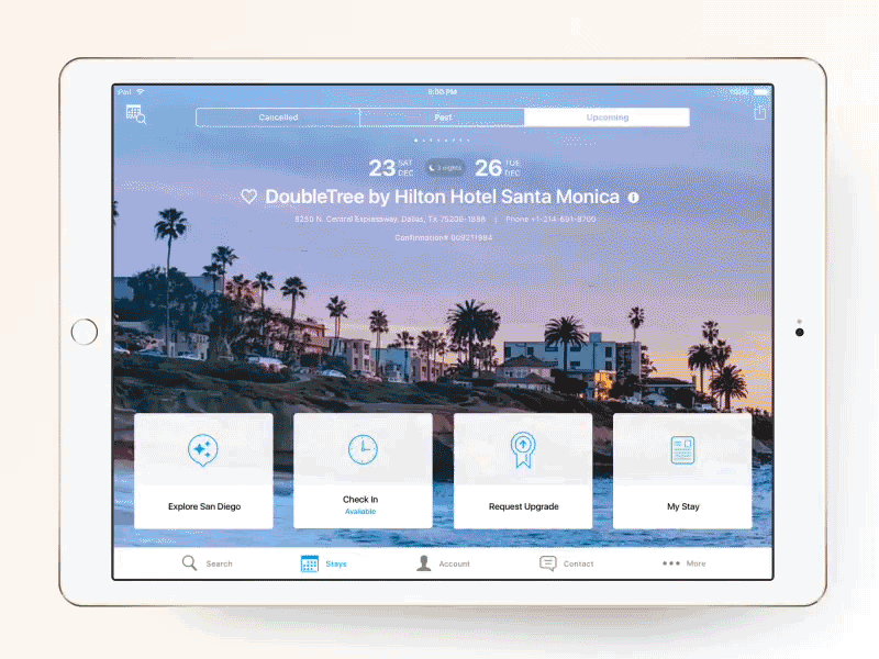 Explore - Santa Monica - Ipad animation app design illustration ios ipad ipadpro landscape map onboarding ui