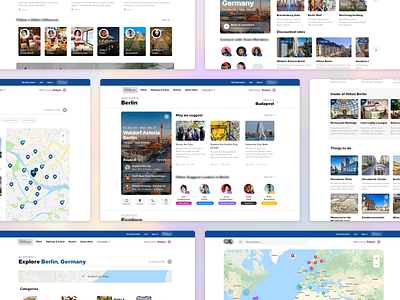 Explore your Travel design europe influencer map social travel trips ui ux visual design webdesign