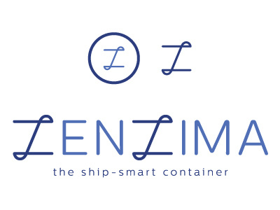 Zenzima Logo blue brand container geometric logo logomark ship smart z