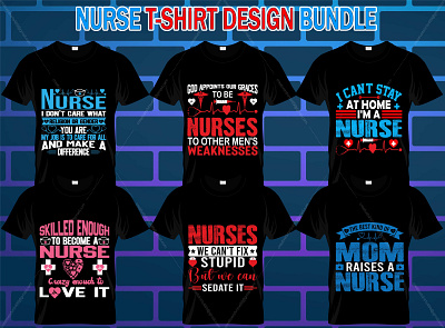 Nurse T Shirt Design Bundle best t shirt design design favorite nurse illustration nature nurse t shirt design typography