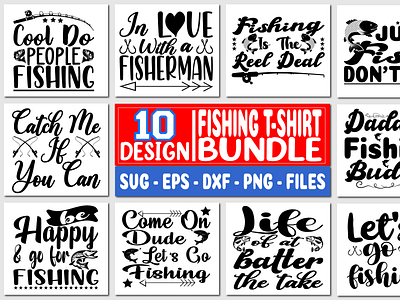 Fishing T-Shirt Design Bundle best t shirt design bundle design fish fishing fishing t shirt fishing t shirt design bundle graphic design