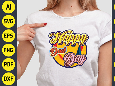 Happy Dad Day Sublimation T-Shirt Design