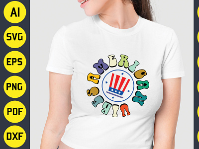 American Vibes 4th of July Sublimation T-Shirt Design