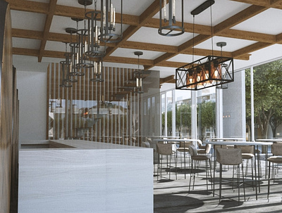 Architecture, restaurant project 3d design