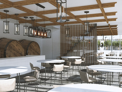 Architecture, restaurant project 3d design