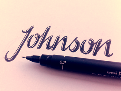 Johnson Inked font hand drawn identity letter lettering logo script type
