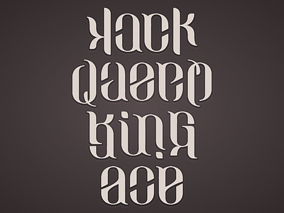 Card Ambigrams ace ambigram cards deck illustration jack king queen type