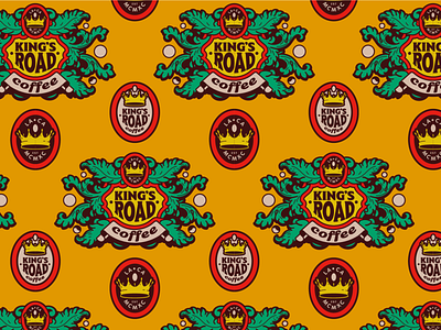 King's Road Coffee. austin branding coffee crown kings logo los angeles road texas
