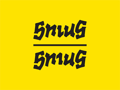 Smug austin blonski design flip lettering logo smug upside down wordmark