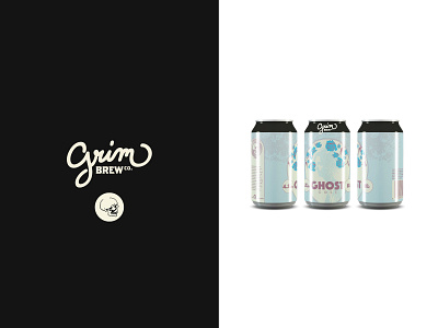 Grim Brew Co. beer brew design gose grim logo mockup skull wordmark