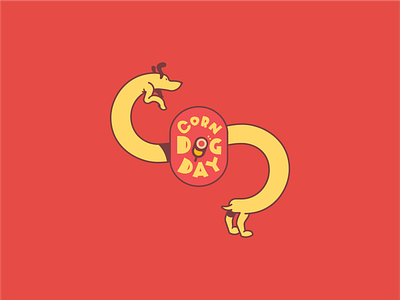 Corndog Day Logo and Illustration austin corn day dog food illustration logo