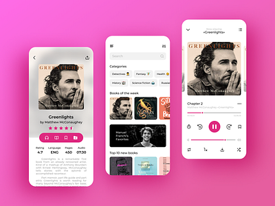 Audiobooks app design mobile ui ux