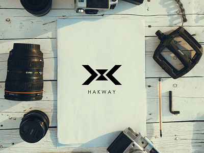 HAKWAY logo for a studio app design flat logo