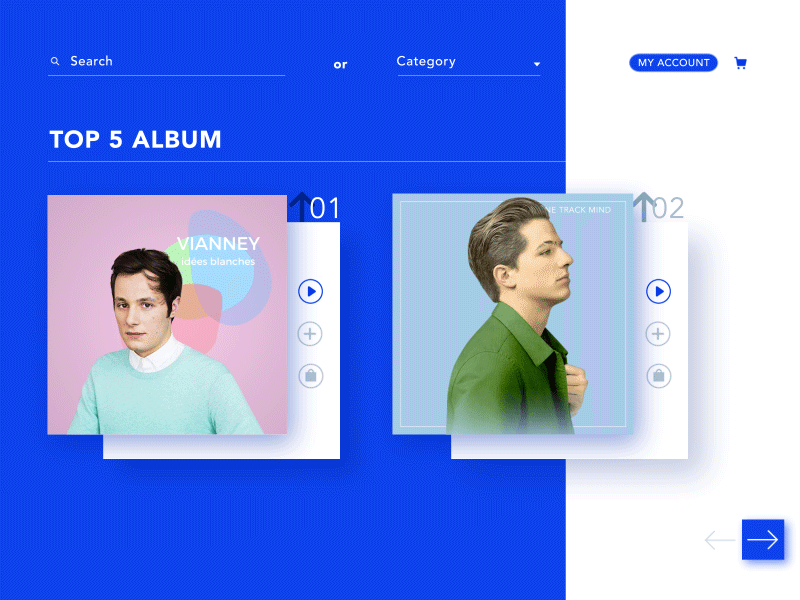 Top music transition animation gif interface motion music prototype top ui ux