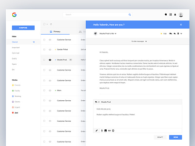 Gmail Redesign gmail google inbox interface mail material design redesign ui ux website