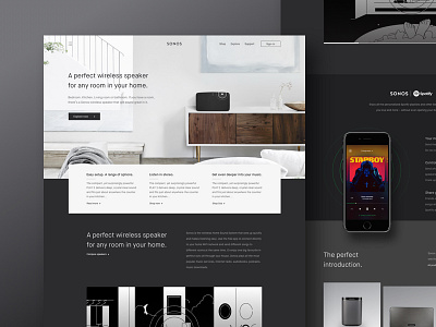 Sonos - Redesign homepage concept cover homepage landing product ui ux valentin salmon website