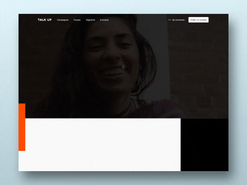 Talkup - Winner transition transition animation overview interface product landing cover desktop page homepage features website