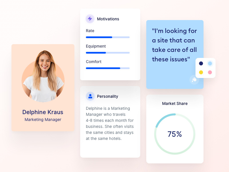Evolt Design Suite: User Persona valentin salmon evolt design thinking webapp design app user personas user persona
