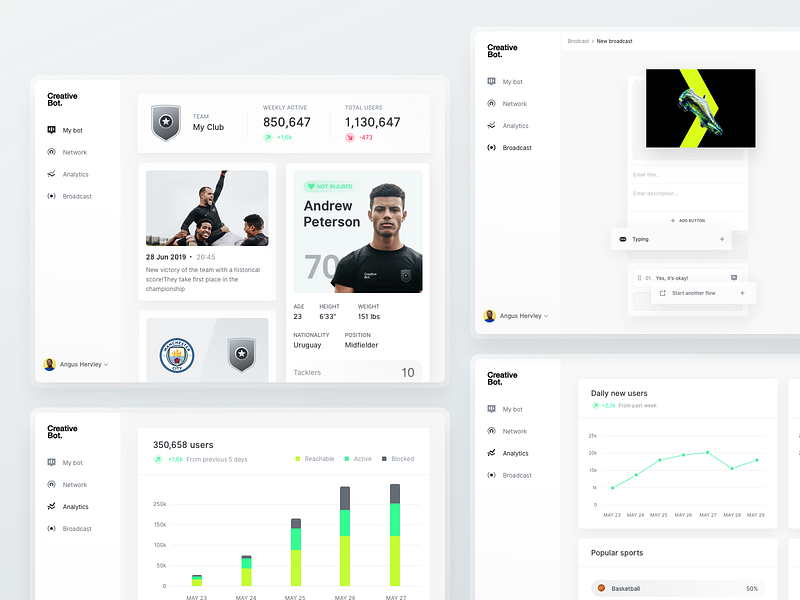 Creative Bot Dashboard Preview by Valentin Salmon for Creative Bot on