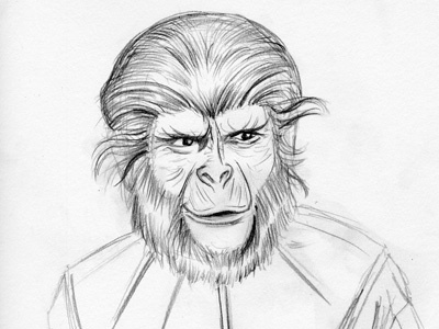 Cornelius Sketch cornelius pencil planet of the apes sketch