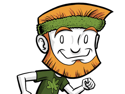 Running Paddy in Color drawing illustration ink leprechaun st. patricks day