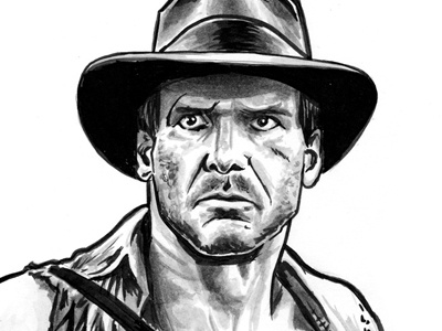 Indiana Jones drawing illustration ink