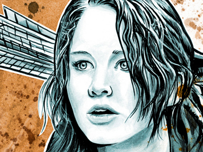 Hunger Games drawing hunger games illustration ink katniss portrait