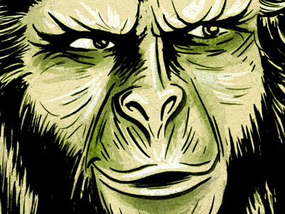 Cornelius from "Planet of the Apes" cornelius drawing illustration ink planet of the apes poster