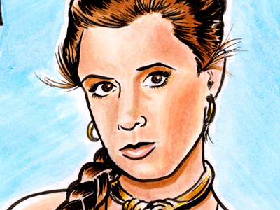 Slave Leia copic drawing illustration ink princess leia return of the jedi slave leia star wars