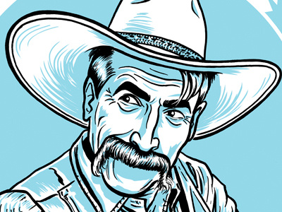 The Stranger big lebowski drawing illustration ink sam elliott stranger