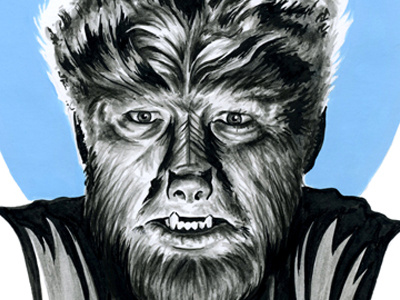 The Wolf Man illustration man monsters universal wolf wolf man