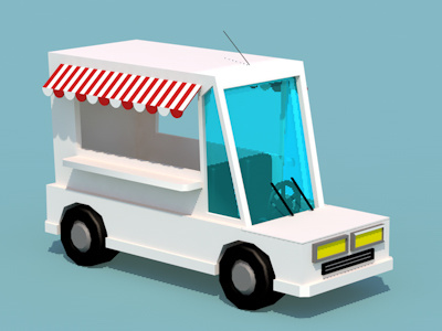 Ice cream truck c4d cinema 4d flat design graphic design ice cream ice cream truck illustration low poly motion motion design truck