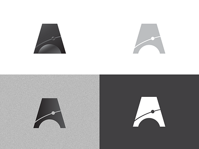 Space A brand mark branding icon letter letter a lettermark logo moon orbit planet space thats no moon