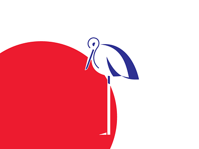 Stork bird branding identity illustration logo stork vintage