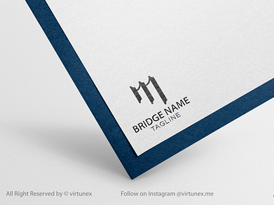 Modern bridge M lettering minimal logo design
