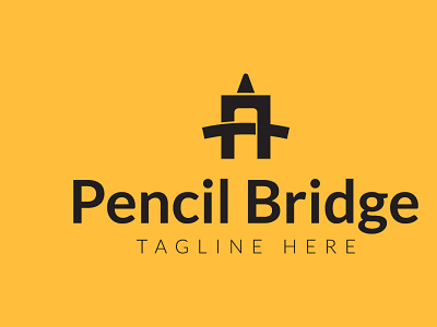 Pencil bridge modern minimalist simple Logo