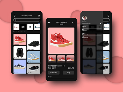Local Indonesian shoe store application design app design minimal ui ux