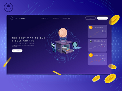Crypto Services Concept 3d adobexd cryptocurrencies graphic design logo ui web webdesign